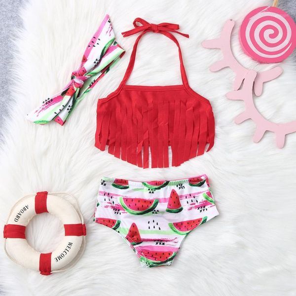 kids baby girls tassel watermelon print summer swimwear swimsuit bikini outfits clothes 2pcs ruffle halter bathing one-pieces, Black 
kids baby girls tassel watermelon print summer swimwear swimsuit bikini outfits clothes 2pcs ruffle halter bathing one-pieces, Black