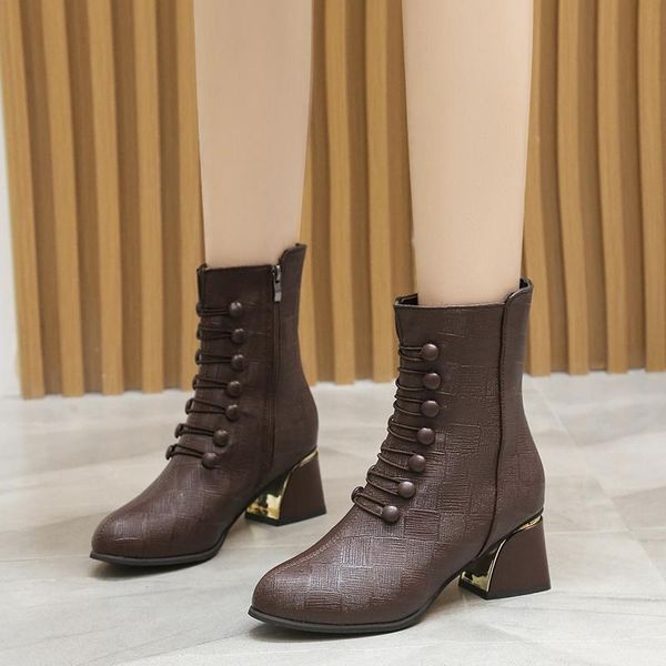 boots 2022 soft leather pointed toe breasted low-heeled short female british style fashion wild, Black
boots 2022 soft leather pointed toe breasted low-heeled short female british style fashion wild, Black