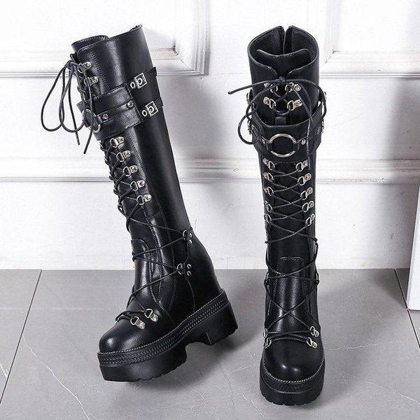 boots brand design black gothic style cool punk motorcycles female platform wedges high heels calf women shoes 2021
boots brand design black gothic style cool punk motorcycles female platform wedges high heels calf women shoes 2021