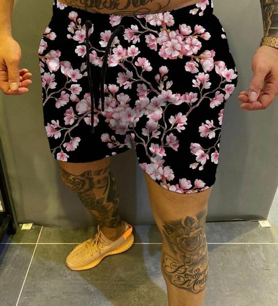 men's shorts summer printed casual elastic waist sports beach pants fashion, White;black
men's shorts summer printed casual elastic waist sports beach pants fashion, White;black
