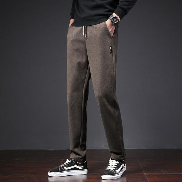 men's pants t021 autumn winter warm woolen suit for men thicken slim korean style trendy casual straight stretch simple male trousers, Black
men's pants t021 autumn winter warm woolen suit for men thicken slim korean style trendy casual straight stretch simple male trousers, Black