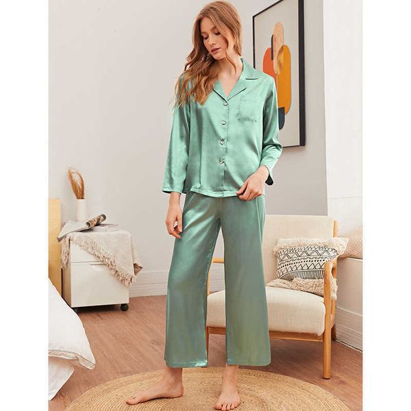 yaoting ice silk pajamas women's spring and autumn candy color long sleeved trousers fashion home clothes two-piece suit 1917, Black;red
yaoting ice silk pajamas women's spring and autumn candy color long sleeved trousers fashion home clothes two-piece suit 1917, Black;red