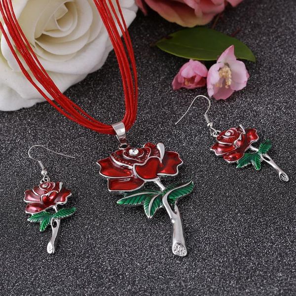 earrings & necklace minhin design vintage 6 colors jewelry set rose pendant rope earring wholesale classic painting 2pcs, Silver
earrings & necklace minhin design vintage 6 colors jewelry set rose pendant rope earring wholesale classic painting 2pcs, Silver