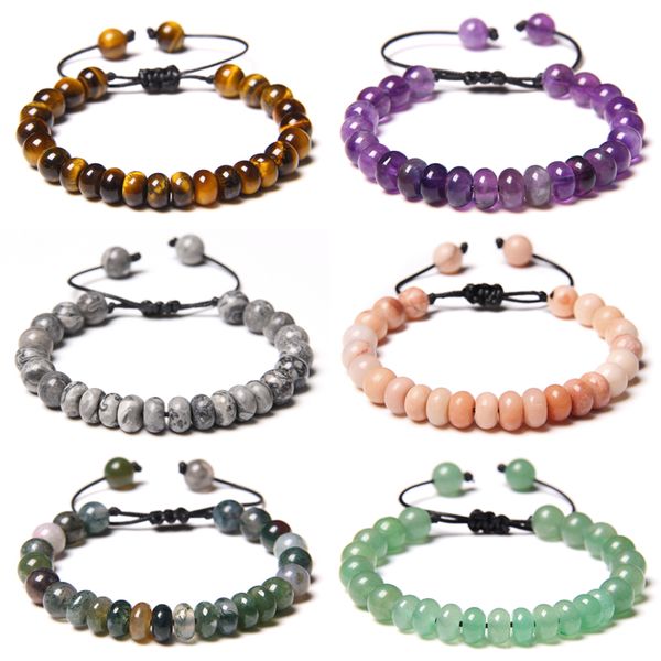 Natural Rondelle Amethysts Bracelets For Women Handmade Woven Black Rope Men Bracelet Adjustable Tiger Eye Stone Beads Pulsera
Natural Rondelle Amethysts Bracelets For Women Handmade Woven Black Rope Men Bracelet Adjustable Tiger Eye Stone Beads Pulsera