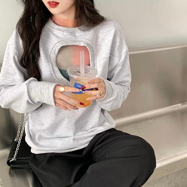 women's hoodies & sweatshirts chic two-sided sweatshirt 2021 autumn-winter korean loose solid color fashion all-match round neck slim f, Black
women's hoodies & sweatshirts chic two-sided sweatshirt 2021 autumn-winter korean loose solid color fashion all-match round neck slim f, Black
