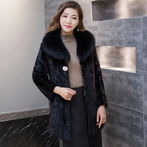 women's fur & faux genuine real natural mink coat with collar fashion warm winter waistcoats jacket custom any size, Black
women's fur & faux genuine real natural mink coat with collar fashion warm winter waistcoats jacket custom any size, Black