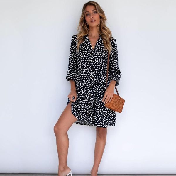 casual dresses autumn winter leopard print dress fow women v neck button full sleeve dot above knee mini 2021, Black;gray
casual dresses autumn winter leopard print dress fow women v neck button full sleeve dot above knee mini 2021, Black;gray