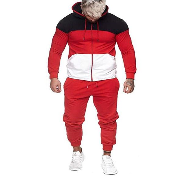 men's tracksuits men long sleeve trouser suit color matching tight sports set zipper elastic hoodie outfits fashion fitnes suits, Gray
men's tracksuits men long sleeve trouser suit color matching tight sports set zipper elastic hoodie outfits fashion fitnes suits, Gray