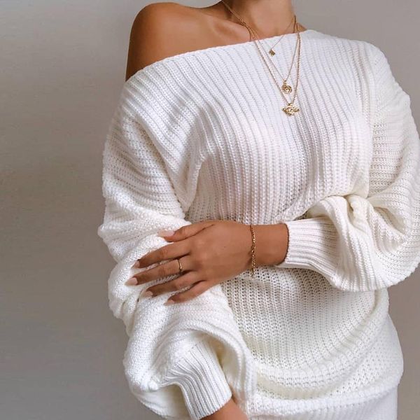 womens dresses the ladies casual off shoulder lantern sleeve knitted sweater dress drop good quality, Black;gray
womens dresses the ladies casual off shoulder lantern sleeve knitted sweater dress drop good quality, Black;gray