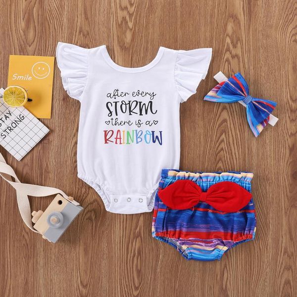 clothing sets 0-18m cute infant baby girl sleeve letter print romper bow cartoon rainbow triangle shorts+headband, White
clothing sets 0-18m cute infant baby girl sleeve letter print romper bow cartoon rainbow triangle shorts+headband, White