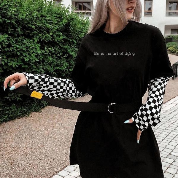 women's t-shirt stay true life is the art of dying summer girls aesthetic clothing short sleeve fashion tees cotton drop ship, White
women's t-shirt stay true life is the art of dying summer girls aesthetic clothing short sleeve fashion tees cotton drop ship, White