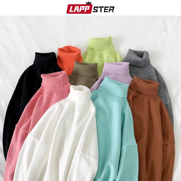 men's sweaters lappster men harajuku solid oversized sweater 2021 mens turtleneck colorful streetwear pullovers man korean fashion y2k, White;black
men's sweaters lappster men harajuku solid oversized sweater 2021 mens turtleneck colorful streetwear pullovers man korean fashion y2k, White;black
