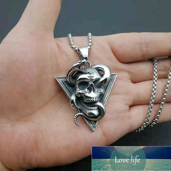 316l stainless steel retro skull and snake punk style pendant skull men and women necklace pendant birthday gift factory price expert design, Silver
316l stainless steel retro skull and snake punk style pendant skull men and women necklace pendant birthday gift factory price expert design, Silver
