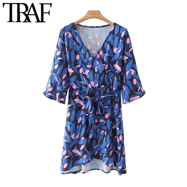 women chic fashion with belt geometric print mini dress vintage v neck flare sleeve female dresses vestidos mujer 210507, Black;gray
women chic fashion with belt geometric print mini dress vintage v neck flare sleeve female dresses vestidos mujer 210507, Black;gray