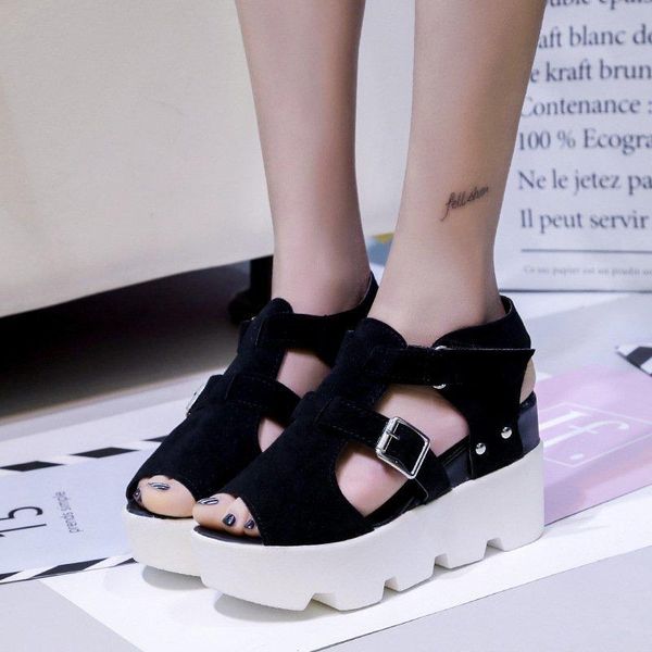 sandals summer women's platform high-heeled buckle strap wedge fashion comfy casual shoes woman footwear, Black
sandals summer women's platform high-heeled buckle strap wedge fashion comfy casual shoes woman footwear, Black