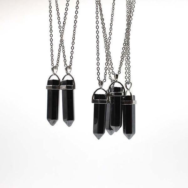 chains arrival summer couples natural black gallstone six prism easy matching necklace small gifts, Silver
chains arrival summer couples natural black gallstone six prism easy matching necklace small gifts, Silver
