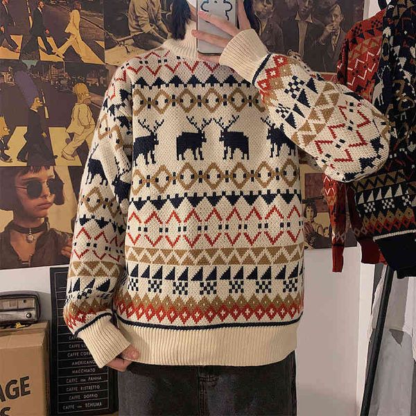 sweater autumn couple half high neck men's loose casual korean winter coat men, White;black
sweater autumn couple half high neck men's loose casual korean winter coat men, White;black