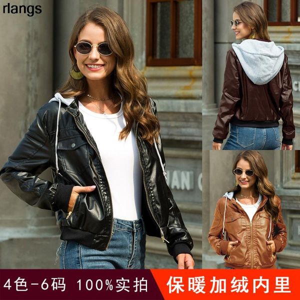 women's jackets european and american short leather jacket winter ladies plus velvet thick hooded women s-3xl, Black;brown
women's jackets european and american short leather jacket winter ladies plus velvet thick hooded women s-3xl, Black;brown