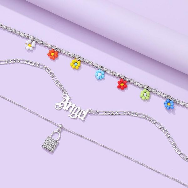 pendant necklaces origin summer boho multi-layer letter full spark rhinestone lock necklace for women alloy chain jewelry, Silver
pendant necklaces origin summer boho multi-layer letter full spark rhinestone lock necklace for women alloy chain jewelry, Silver