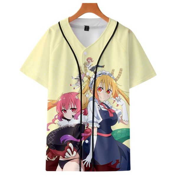 men's t-shirts miss kobayashi's dragon maid baseball t-shirt 3d prints women/men fashion summer short sleeve tshirt streetwear clo, White;black 
men's t-shirts miss kobayashi's dragon maid baseball t-shirt 3d prints women/men fashion summer short sleeve tshirt streetwear clo, White;black