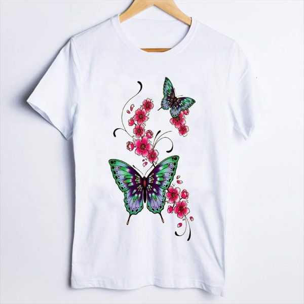 tees print printing short sleeve women t shirt butterfly flower 90s style lady clothing female, White
tees print printing short sleeve women t shirt butterfly flower 90s style lady clothing female, White
