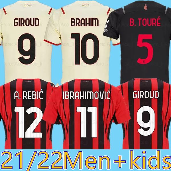 21 22 ac milan soccer jerseys giroud boure maignan ibrahimovic kessie football shirt 2021 2022 tonali paqueta bennacer rebic men+kids kit, Black;yellow
21 22 ac milan soccer jerseys giroud boure maignan ibrahimovic kessie football shirt 2021 2022 tonali paqueta bennacer rebic men+kids kit, Black;yellow