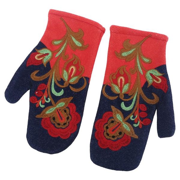 five fingers gloves women winter faux cashmere thicken warm full finger ethnic vintage colorful floral embroidered outdoor windproof thermal, Blue;gray
five fingers gloves women winter faux cashmere thicken warm full finger ethnic vintage colorful floral embroidered outdoor windproof thermal, Blue;gray
