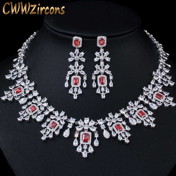 shiny cubic zircon big round drop red necklace earrings jewelry sets for brides wedding prom dress accessories t361 210714, Silver
shiny cubic zircon big round drop red necklace earrings jewelry sets for brides wedding prom dress accessories t361 210714, Silver