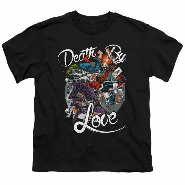 harley quinn death by love kids youth t shirt licensed joker dc comics tee black, White;black
harley quinn death by love kids youth t shirt licensed joker dc comics tee black, White;black