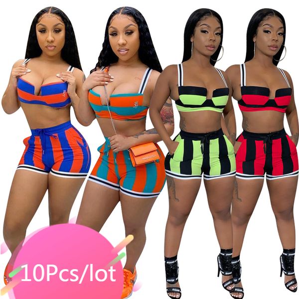 wholesale bulk items lots summer shorts sets for women striped crop and backless patchwork club party outfits 2021, White;black
wholesale bulk items lots summer shorts sets for women striped crop and backless patchwork club party outfits 2021, White;black