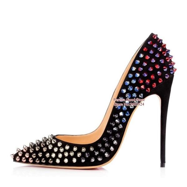 dress shoes black suede stiletto heels full rivets pumps pointy toe studded colorful spikes shallow slip-on office
dress shoes black suede stiletto heels full rivets pumps pointy toe studded colorful spikes shallow slip-on office