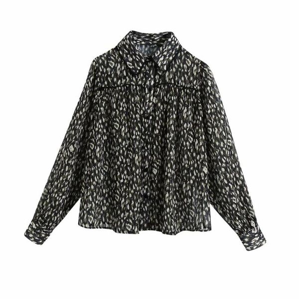 women blouse animal printed long sleeves lapel collar vintage female shirts femme mujer blusas women's blouses &, White
women blouse animal printed long sleeves lapel collar vintage female shirts femme mujer blusas women's blouses &, White