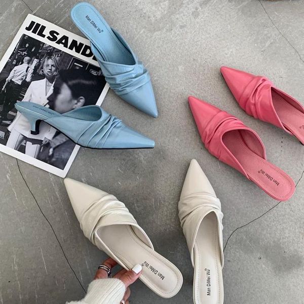 summer elegant women pink blue white 3cm low heels slippers designer soft leather pointed toe slides outsides prom shoes, Black
summer elegant women pink blue white 3cm low heels slippers designer soft leather pointed toe slides outsides prom shoes, Black