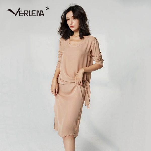 casual dresses verlena 2-in-1 100% heavy thick silk solid red long seeve dress o-neck side tied bow women fake 2 piece set novelty summer, Black;gray
casual dresses verlena 2-in-1 100% heavy thick silk solid red long seeve dress o-neck side tied bow women fake 2 piece set novelty summer, Black;gray