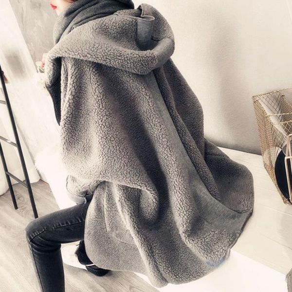 women's wool & blends women fashion lamb overcoat long sleeve solid casual elegant thick cardigan hooded collar loose winter coat for l, Black
women's wool & blends women fashion lamb overcoat long sleeve solid casual elegant thick cardigan hooded collar loose winter coat for l, Black