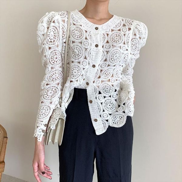 korean chic and women blouses lace puff sleeve hollow out retro vintage shirts office ladies elegant blusas fashion, White
korean chic and women blouses lace puff sleeve hollow out retro vintage shirts office ladies elegant blusas fashion, White