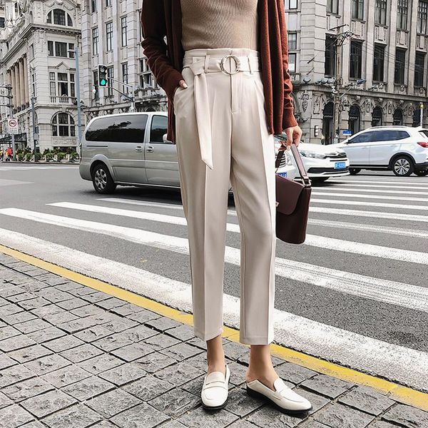 women's pants & capris lace up women pencil high waist pockets sashes work trousers 2021 autumn ankle-length female pantalon, Black;white
women's pants & capris lace up women pencil high waist pockets sashes work trousers 2021 autumn ankle-length female pantalon, Black;white