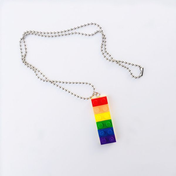 2021 creative rainbow building blocks pendant necklace colorful lovely geometric friendship gifts funny party jewelry for girl, Silver
2021 creative rainbow building blocks pendant necklace colorful lovely geometric friendship gifts funny party jewelry for girl, Silver