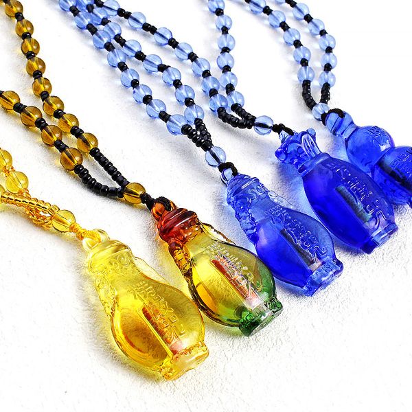 new mantra gourd ornaments glass pendant necklace built-in scripture amulet men and women religious jewelry sweater chain hot, Silver
new mantra gourd ornaments glass pendant necklace built-in scripture amulet men and women religious jewelry sweater chain hot, Silver