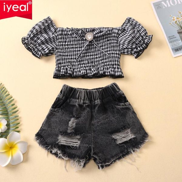 children toddler baby girl clothes off shoulder tube t- shirt and hole jeans shorts summer outfits for 1-8 years clothing sets, White
children toddler baby girl clothes off shoulder tube t- shirt and hole jeans shorts summer outfits for 1-8 years clothing sets, White