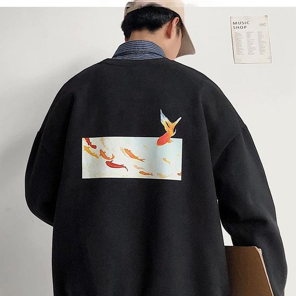men's hoodies & sweatshirts chines mannen fleece oversized vis print 2021 herfst mens harajuku streetwear hoodie koreaanse zwarte, Black
men's hoodies & sweatshirts chines mannen fleece oversized vis print 2021 herfst mens harajuku streetwear hoodie koreaanse zwarte, Black