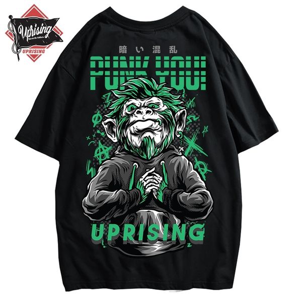 short t shirt hip-hop personality revolts against monkey short-sleeved t-shirt street japanese european and american trends 210322, White;black
short t shirt hip-hop personality revolts against monkey short-sleeved t-shirt street japanese european and american trends 210322, White;black