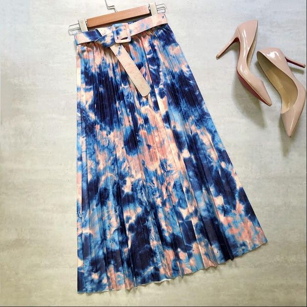 midi tie dye starry women skirt printing ink belt pleated office high waist sashes elegant mid calf long, Black
midi tie dye starry women skirt printing ink belt pleated office high waist sashes elegant mid calf long, Black