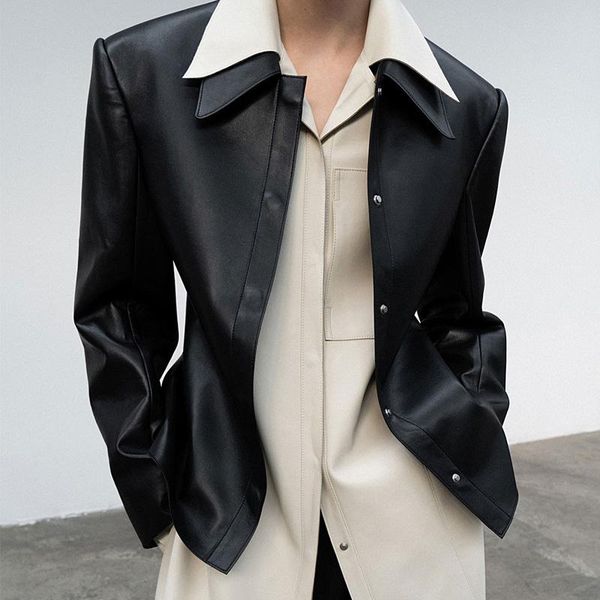women's jackets low classic leather women 2021 autumn winter korean short off shoulder silhouette suit jacket, Black;brown
women's jackets low classic leather women 2021 autumn winter korean short off shoulder silhouette suit jacket, Black;brown