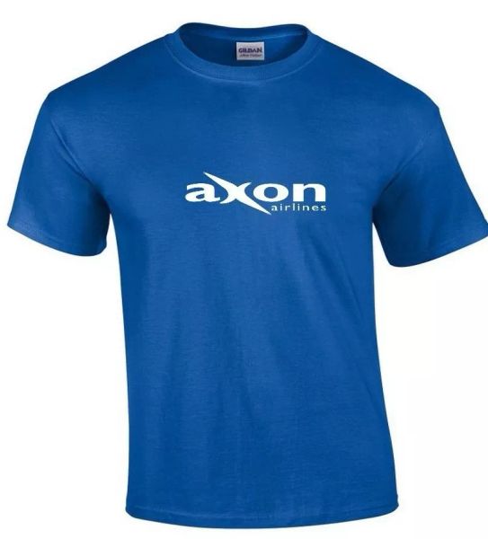 Axon Airlines White Logo Greece Greek Aviation Geek Royal Blue Cotton T-shirt, White;black
Axon Airlines White Logo Greece Greek Aviation Geek Royal Blue Cotton T-shirt, White;black
