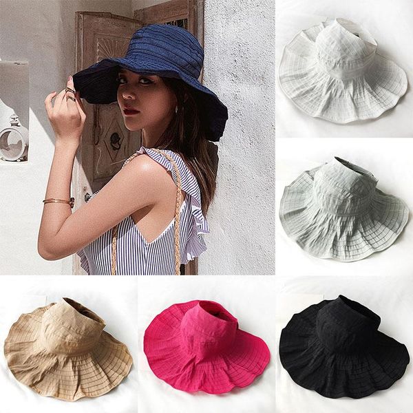 wide brim hats women summer visors hat panama sun large beach bucket chapeau femme uv protection cap bob, Blue;gray
wide brim hats women summer visors hat panama sun large beach bucket chapeau femme uv protection cap bob, Blue;gray