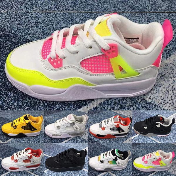4 4s kids basketball shoes university blue uv reactive white oreo manila red thunder shimmer tour yellow mens women sneakers trainers size 2, Black 
4 4s kids basketball shoes university blue uv reactive white oreo manila red thunder shimmer tour yellow mens women sneakers trainers size 2, Black