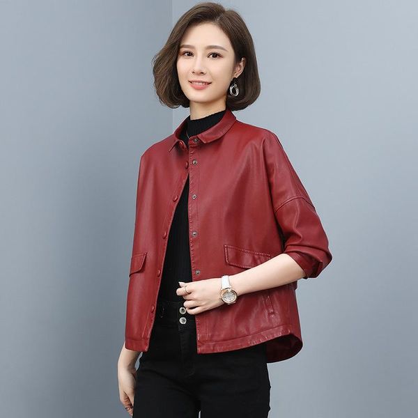 women's leather & faux short haining sheep jacket 2021 spring and autumn leisure korean loose coat, Black
women's leather & faux short haining sheep jacket 2021 spring and autumn leisure korean loose coat, Black