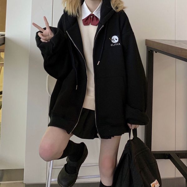 spring and autumn kawaii hoodie ladies cute panda ear casual sweatshirt zipper long sleeve ladies clothes 2021 new sweatshirt, Black
spring and autumn kawaii hoodie ladies cute panda ear casual sweatshirt zipper long sleeve ladies clothes 2021 new sweatshirt, Black