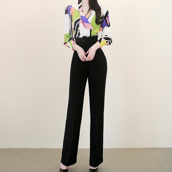 pants suits for women office long sleeve elegant print v neck polyester ladies suit wear two piece dress, White
pants suits for women office long sleeve elegant print v neck polyester ladies suit wear two piece dress, White